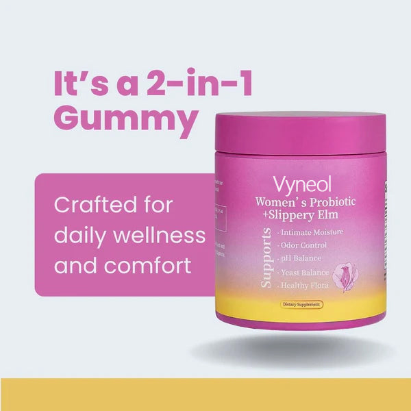 Vyneol Women's Probiotic+Slippery Elm Gummies - Daily Feminine Support