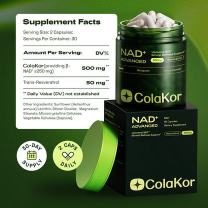 Liposomal NAD+ Supplement with Resveratrol – NMN Supplement Alternative – Third-Party Tested – Advanced NAD Resveratrol – 60 Capsules – 30-Day Supply